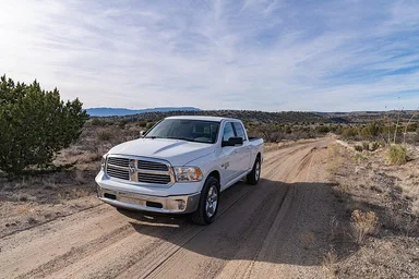 Ram 1500 truck on a dirt road